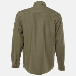 Pre Owned Louis Vuitton Vintage Dusty Green Cotton Button Front Overshirt M