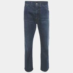 Pre Owned Louis Vuitton Blue Straight Leg Denim Jeans XL Waist 35"