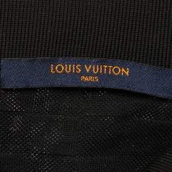 Pre Owned Louis Vuitton Black Damier Cotton Pique Polo T-Shirt L