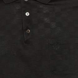 Pre Owned Louis Vuitton Black Damier Cotton Pique Polo T-Shirt L