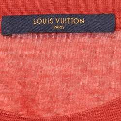 Pre Owned Louis Vuitton Red Jersey Logo Embroidered T-Shirt S
