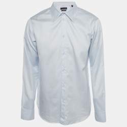 Pre Owned Louis Vuitton Blue Striped Cotton Long Sleeve Shirt L