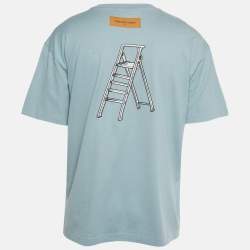 Pre Owned Louis Vuitton Blue LV Multi Tool Embroidered Cotton T-Shirt XL