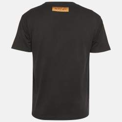 Pre Owned Louis Vuitton Black Spray Painted Jersey T-Shirt M