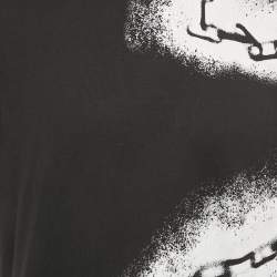 Pre Owned Louis Vuitton Black Spray Painted Jersey T-Shirt M