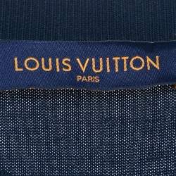 Pre Owned Louis Vuitton x Nigo Navy Blue Heart Intarsia Cotton Knit T-Shirt L