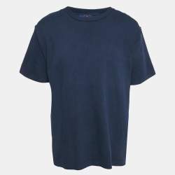 Pre Owned Louis Vuitton Blue Cotton Jersey Crewneck T-Shirt XL