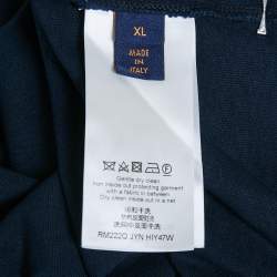 Pre Owned Louis Vuitton Blue Cotton Jersey Crewneck T-Shirt XL