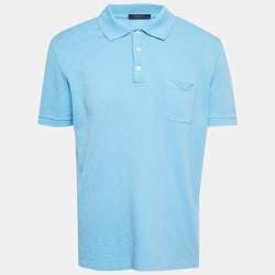 Pre Owned Louis Vuitton Blue Damier Pique Polo T-Shirt XL