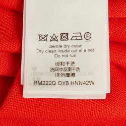 Pre Owned Louis Vuitton Red Pin Logo Embroidered Cotton T-Shirt XS