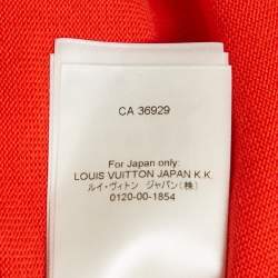 Pre Owned Louis Vuitton Red Pin Logo Embroidered Cotton T-Shirt XS