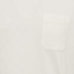 Pre Owned Louis Vuitton White Damier Jersey Crewneck T-Shirt M