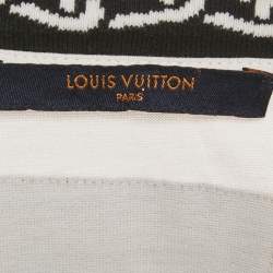 مملوكة مسبقًا Louis Vuitton White Chain Neck Intarsia Jersey Crewneck T-Shirt M
