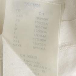 مملوكة مسبقًا Louis Vuitton White Chain Neck Intarsia Jersey Crewneck T-Shirt M