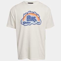 Pre Owned Louis Vuitton White Rainbow Print Jersey Crewneck T-Shirt M
