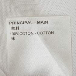 Pre Owned Louis Vuitton White Damier Jersey Crewneck T-Shirt S