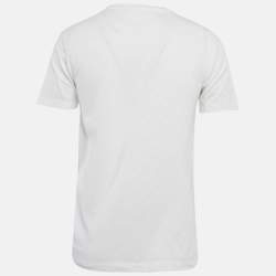 Pre Owned Louis Vuitton White Damier Jersey Crewneck T-Shirt S