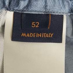 Pre Owned Louis Vuitton Blue Monogram Print Silk Shorts XL