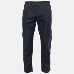 Pre Owned Louis Vuitton Dark Blue Straight Fit Denim Jeans M Waist 38"