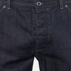 Pre Owned Louis Vuitton Dark Blue Straight Fit Denim Jeans M Waist 38"