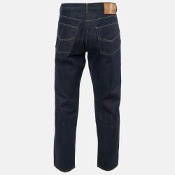 Pre Owned Louis Vuitton Dark Blue Straight Fit Denim Jeans M Waist 38"