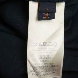 Pre Owned Louis Vuitton Navy Blue Monogram Jersey Ocean Beaded T-Shirt L