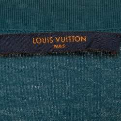 Pre Owned Louis Vuitton Blue Monogram Print Gradient Cotton T-Shirt XL