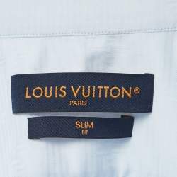 Pre Owned Louis Vuitton Blue Monogram Cotton Slim Fit Shirt XL