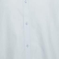 Pre Owned Louis Vuitton Blue Monogram Cotton Slim Fit Shirt XL