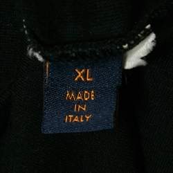 Pre Owned Louis Vuitton Black LV Print Jersey T-Shirt XL