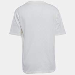 Pre Owned Louis Vuitton White Damier Jersey Crewneck T-Shirt XL