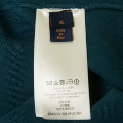 Pre Owned Louis Vuitton Blue Intarsia Cotton Knit Crewneck T-Shirt XL