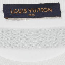 Pre Owned Louis Vuitton White Intarsia Cotton Knit Crewneck T-Shirt L