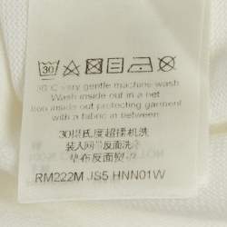 Pre Owned Louis Vuitton White Intarsia Cotton Knit Crewneck T-Shirt L
