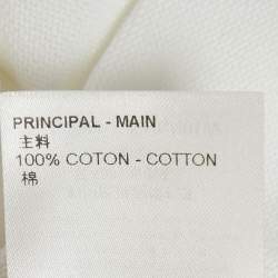 Pre Owned Louis Vuitton White Intarsia Cotton Knit Crewneck T-Shirt L