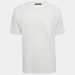 Pre Owned Louis Vuitton White Damier Jersey Crewneck T-Shirt XL