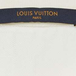 Pre Owned Louis Vuitton White Damier Jersey Crewneck T-Shirt XL