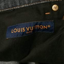 Pre Owned Louis Vuitton x Nigo Monogram Print Denim Jeans L Waist 34"