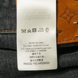 Pre Owned Louis Vuitton x Nigo Monogram Print Denim Jeans L Waist 34"