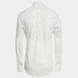 Pre Owned Louis Vuitton White Damier Cotton Long Sleeve Shirt XL