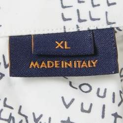 Pre Owned Louis Vuitton White Damier Cotton Long Sleeve Shirt XL