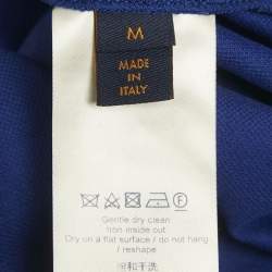 Pre Owned تي شيرت بولو لوي فيتون قطن مطرز شعار أزرق مقاس متوسط