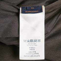 Pre Owned Louis Vuitton Brown Monogram Faux Leather Admiral Jacket L