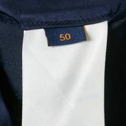 Pre Owned بدلة سروال صوف منقوشة لون كحلي من لويس فويتون مقاس كبير (لارج)