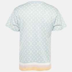 مملوكة مسبقًا تي شيرت لوي فيتون قميص طاقية بياقة مستديرة دامييه جيرسي أبيض مقاس صغير