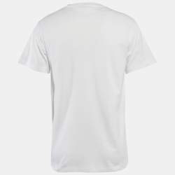 مملوكة مسبقًا تي شيرت لوي فيتون جيرسي دامير أبيض برقبة مستديرة مقاس صغير