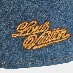 Pre Owned Louis Vuitton Blue Rope LV Patch Denim Shorts M/Waist 32"