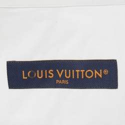 Pre Owned قميص لوي فيتون أكمام طويلة قطن طباعة متدرج أبيض كبير