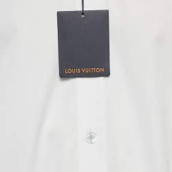 Pre Owned قميص لوي فيتون أكمام طويلة قطن طباعة متدرج أبيض كبير