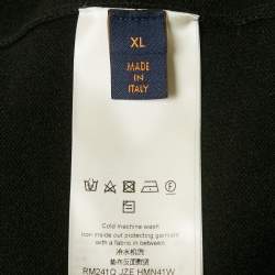 مملوكة مسبقًا Louis Vuitton Black Logo Embossed Cashmere Knit Sweater XL